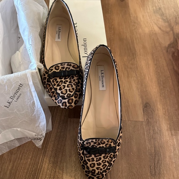 LK Bean Leopard hair on leather loafers size 39 - Picture 2 of 4